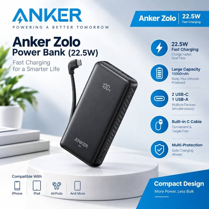 Anker Power Bank 20000mAh 22.5W A110EP11