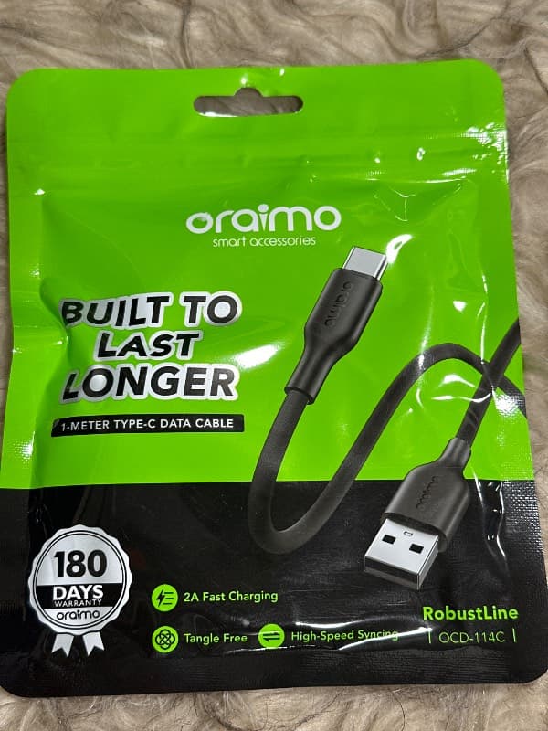 كابل Oraimo 2A من النوع C Ocd-114C thumbnail 2