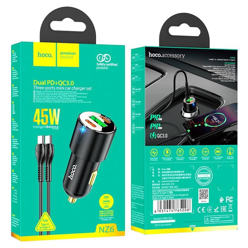 Hoco Chargeur Auto 45W Type C NZ6