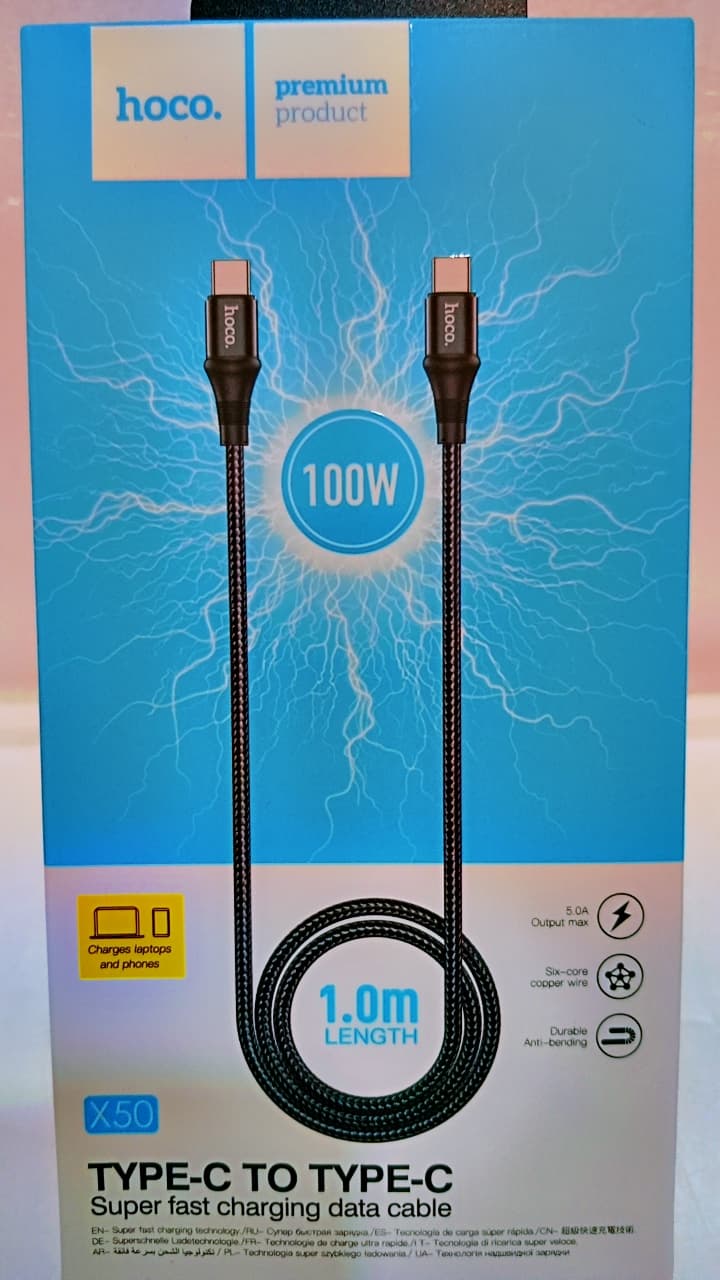 Hoco Cable 100W Type C To Type C X50