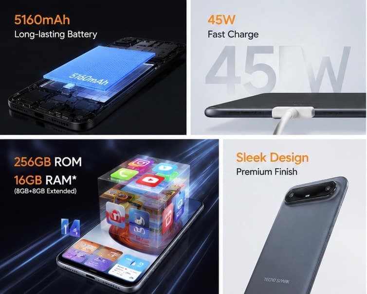 Tecno Spark Slim 8+8-256Gb